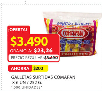 Ara Galletas surtidas comapan x 6 un / 252 g. oferta