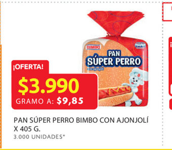 Ara Pan súper perro bimbo con ajonjolí x 405 g. oferta