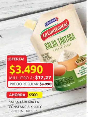 Ara Salsa tartara la constancia x 200 g. oferta