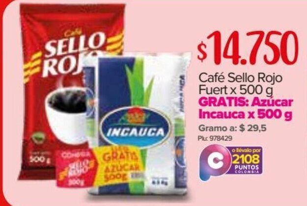 Super Inter Sello Rojo Cafe Fuert x 500g oferta
