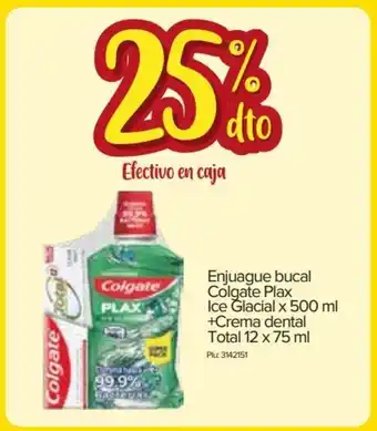 Super Inter Colgate Plax Enjuague bucal Ice Glacial x 500 ml + Crema dental Total 12 x 75 ml oferta