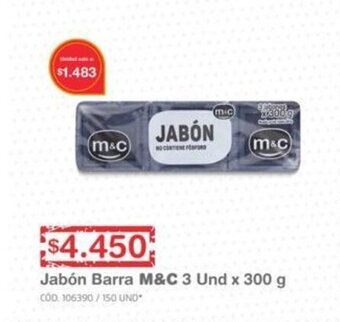 Makro M&C Jabon Barra 3 und x 300g oferta