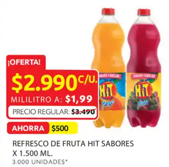 Ara Refresco de fruta hit sabores x 1.500 ml. oferta