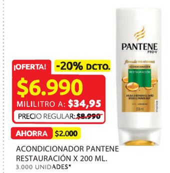 Ara Acondicionador pantene restauración x 200 ml. oferta