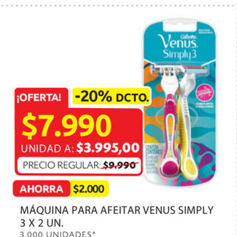 Ara Máquina para afeitar venus simply 3 x 2 un. oferta