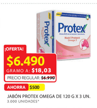 Ara Jabón protex omega de 120 g x 3 un. oferta