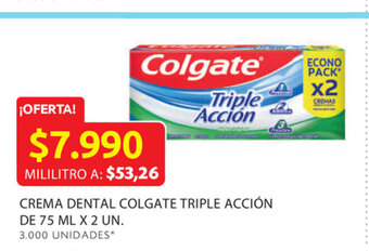 Ara Crema dental colgate triple acción de 75 ml x 2 un. oferta