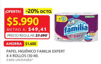 Ara Papel higiénico familia expert x 4 rollos (30 m). oferta