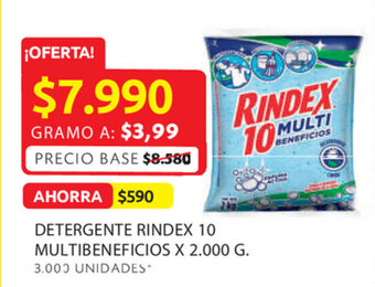 Ara Detergente rindex 10 multibeneficios x 2.000 g. oferta