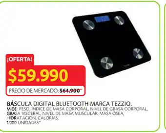 Ara Báscula digital bluetooth marca tezzio oferta