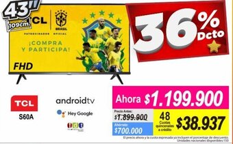 Alkomprar TCL AndroidTV 43" oferta
