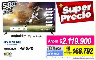 Alkomprar Hyundai 4K UHD 58" oferta