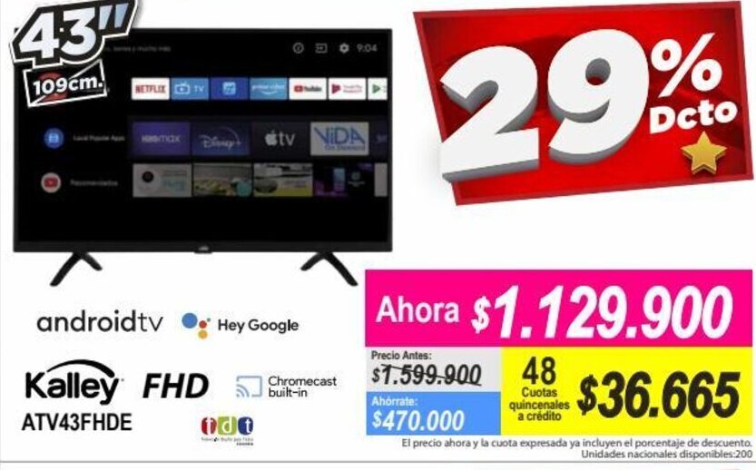 Alkomprar Kalley AndroidTV FHD 43" oferta