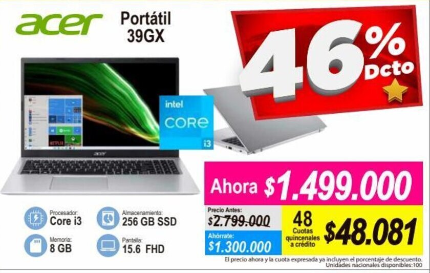Alkomprar Acer Portátil 39GX oferta