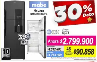 Alkomprar Mabe Nevera RMS398IBBQP0 398L oferta
