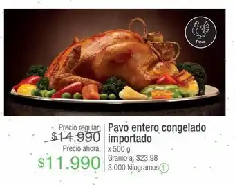 Jumbo Pavo entero congelado importado x 500 g oferta