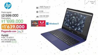 Jumbo Computador portátil hp oferta