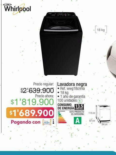 Jumbo Lavadora whirlpool oferta