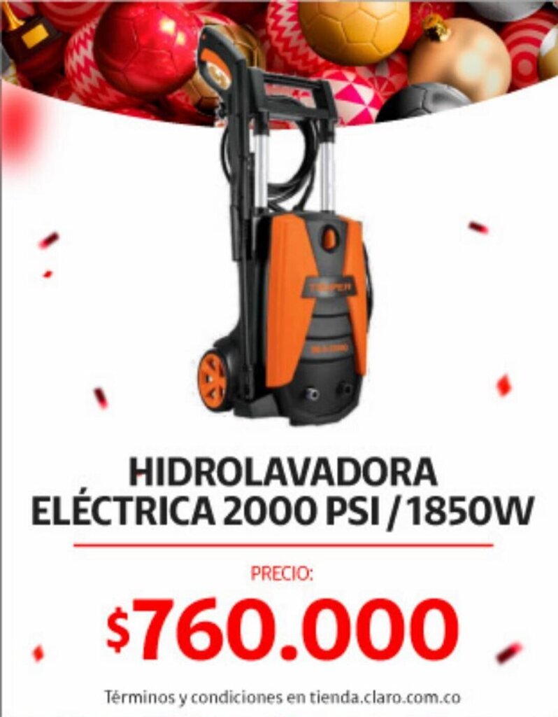 Claro Hidrolavadora Electrica 2000 PSI / 1850 W oferta