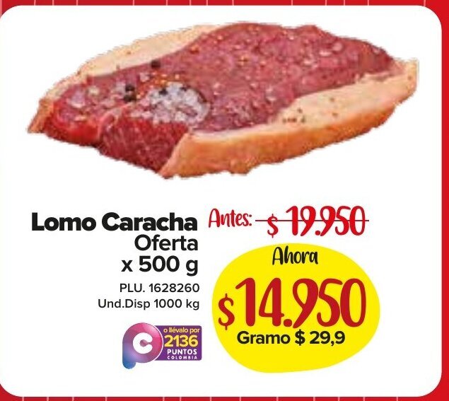 Super Inter Lomo Caracha Oferta x 500g oferta