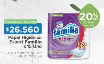 Makro Familia Papel higienico Expert x 15 und oferta