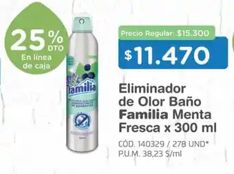 Makro Familia Eliminador de Odor Baño Menta Fresca x 300 ml oferta