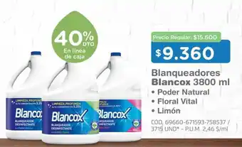 Makro Blancox Blanqueadores 3800 ml oferta
