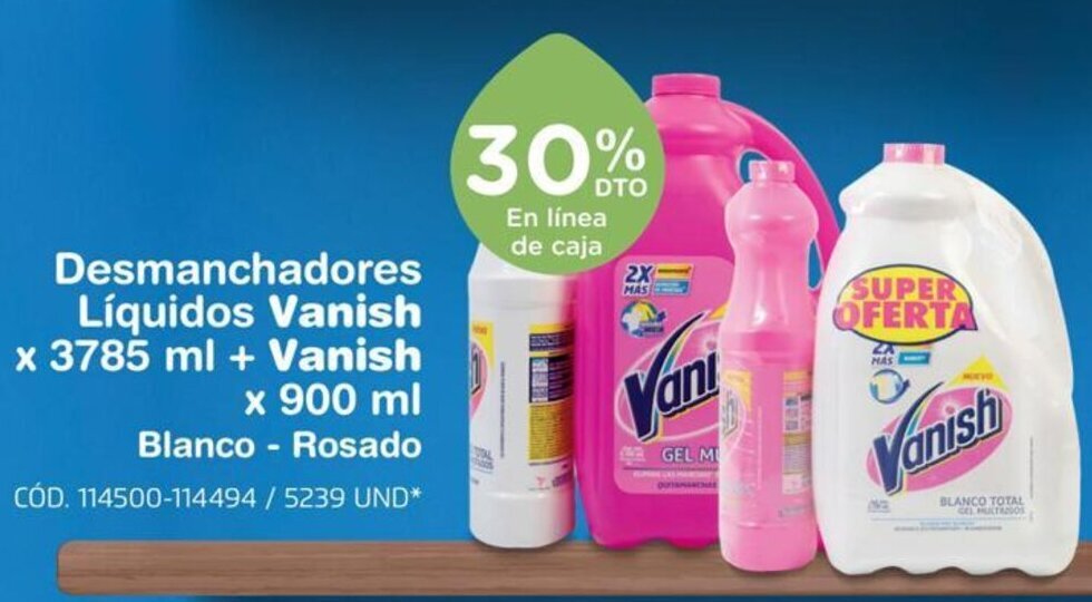 Makro Vanish Desmanchadores Liquidos x 3785 ml + Vanish x 900 ml oferta