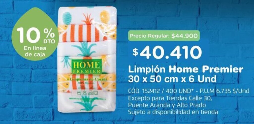 Makro Home Premier Limpion 30 x 50 cm x 6 und oferta