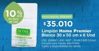 Makro Home Premier Limpion Blanco 30 x 50 cm x 6 und oferta
