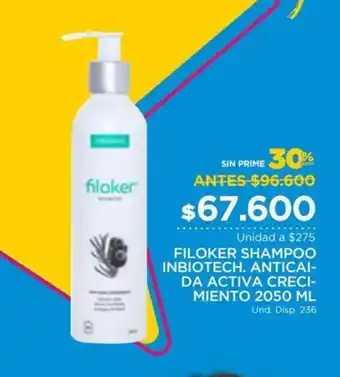 FarmaTodo Inbiotech Filoker Shampoo Anticaida Activa Crecimiento 2050 ml oferta
