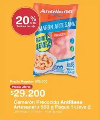 Makro Antillana Camaron Precocido Artesanal x 500g Pague 1 Lleve 2 oferta