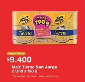 Makro San Jorge Maiz Tierno 2 und x 190g oferta