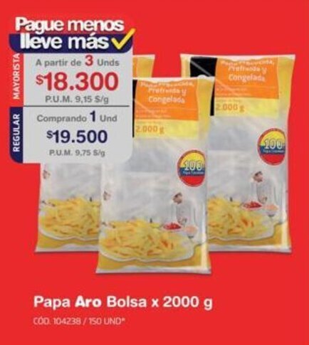 Makro Aro Papa Bolsa x 2000g oferta