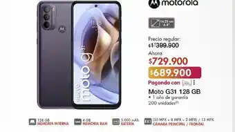 Metro Motorola moto g31 oferta