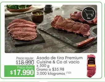 Jumbo Asado de tira premium cuisine & co al vacío x 500 g oferta