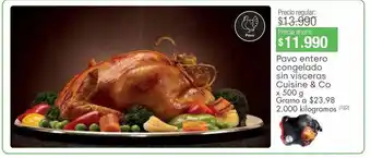 Jumbo Pavo entero congelado sin vísceras cuisine & co oferta