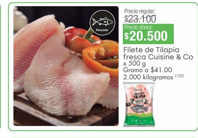 Jumbo Filete de tilapia fresca cuisine & co oferta