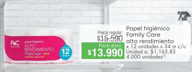 Jumbo Papel higiénico family care oferta