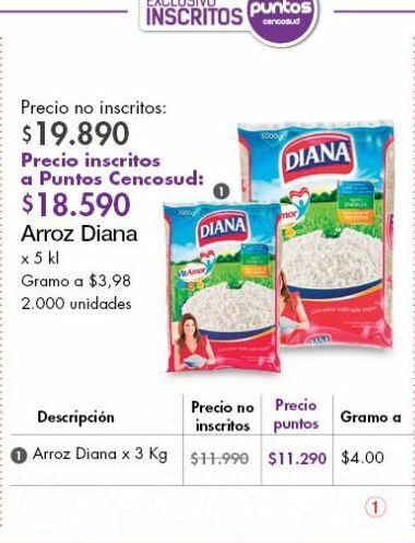 Metro Arroz diana x 5kl oferta