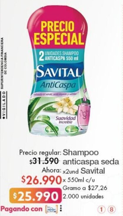 Metro Shampoo Anticaspa Seda oferta