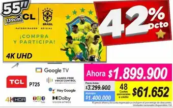 Alkomprar TCL 4k UHD GoogleTV 50" oferta