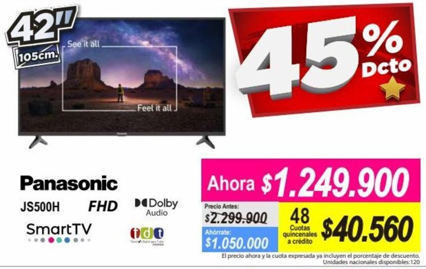 Alkomprar Panasonic FHD Smart TV 42" oferta