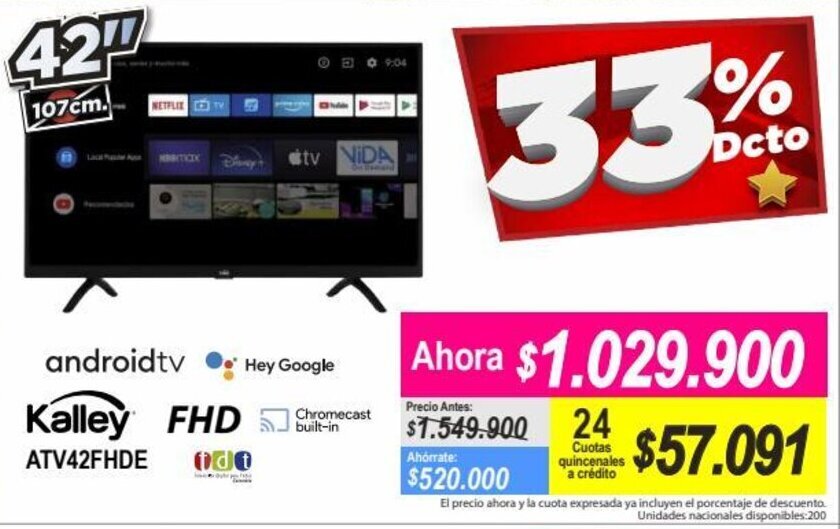 Alkomprar Kalley FHD Android TV 42" oferta