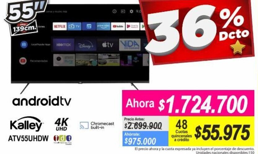 Alkomprar Kalley 4K UHD AndroidTV 55" oferta