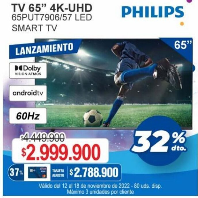 Ktronix Philips TV 4K UHD 65" oferta