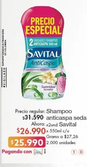 Metro Shampoo anticaspa savital x 550ml oferta