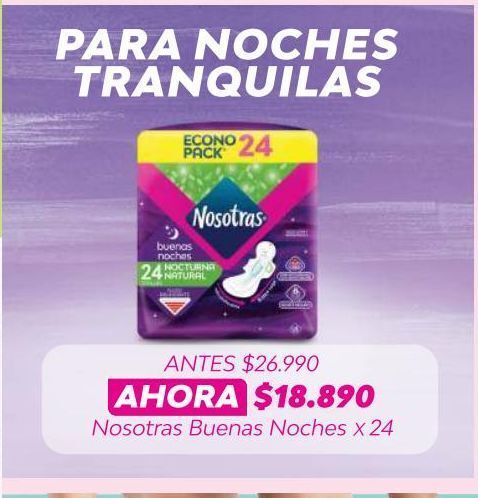 Jumbo Toallas higiénicas nosotras buenas noches 24un oferta