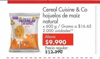 Metro Cereal cuisine & co hojuelas de maíz natural oferta