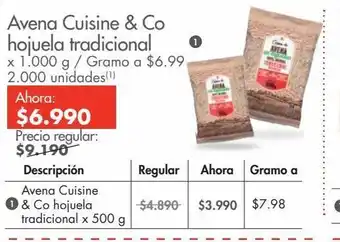 Metro Avena cuisine & co hojuela tradicional oferta